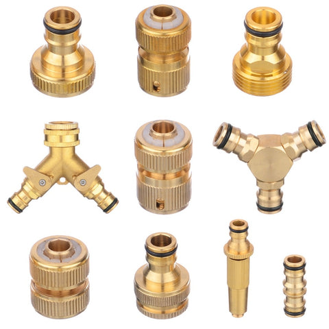 10 Type 16mm Threaded Brass Garden Hose Tap Connector Garden Water Pipe Quick Connectors for Watering Irrigation System