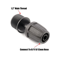 3pcs 8/11 9/12mm Garden Hose Connectors Micro Irrigation Pipe Tee Joint Elbow Reducing Connector Pipe Hose End Plug Thread Joint