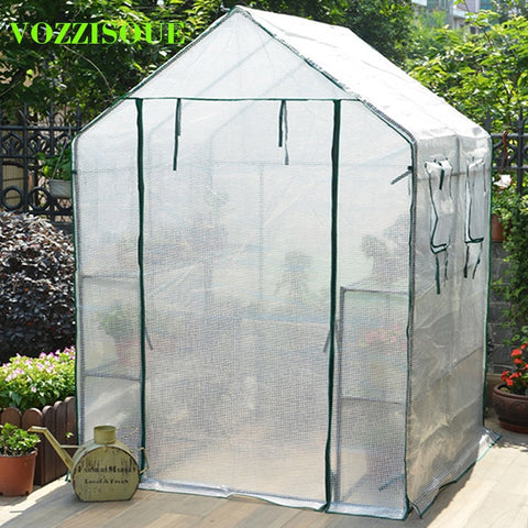 Outdoor Garden Greenhouses Flower Plant Keep Warm Shelf Roof Greenhouse for Garden Shed Durable PVC Plastic Cover Roll-up Zipper