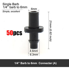 MUCIAKIE Garden Water Connector for 1/4'' 1/8'' Tubing Hose Accessories Joint Adapter Barbed Tees Cross Eng Plug Equal Adaptors