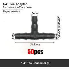 MUCIAKIE Garden Water Connector for 1/4'' 1/8'' Tubing Hose Accessories Joint Adapter Barbed Tees Cross Eng Plug Equal Adaptors