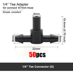 MUCIAKIE Garden Water Connector for 1/4'' 1/8'' Tubing Hose Accessories Joint Adapter Barbed Tees Cross Eng Plug Equal Adaptors