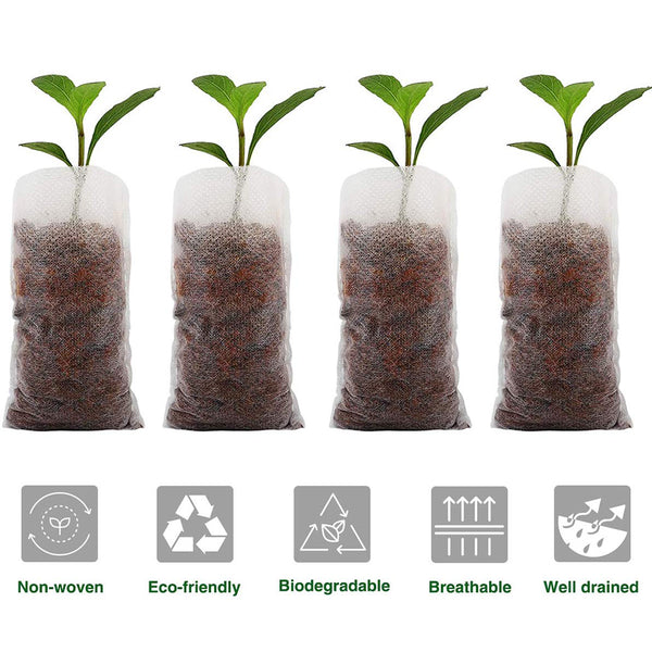 100pcs garden seedlings environmental nursery bags Non-woven material Cultivate various flower plant  for home garden farm