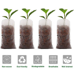 100pcs garden seedlings environmental nursery bags Non-woven material Cultivate various flower plant  for home garden farm