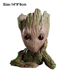 Flower Pot Baby Groot Flowerpot Cute Toy Pen Pot Holder PVC Hero Model Baby Tree Man Garden Plant Pot Groot