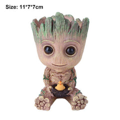 Flower Pot Baby Groot Flowerpot Cute Toy Pen Pot Holder PVC Hero Model Baby Tree Man Garden Plant Pot Groot