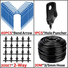 Greenhouse Drip Irrigation 4-way 3/5mm  Drip Arrow 2-way Transmitter Irrigation Watering System for Pot Garden Lawn 10set/20set