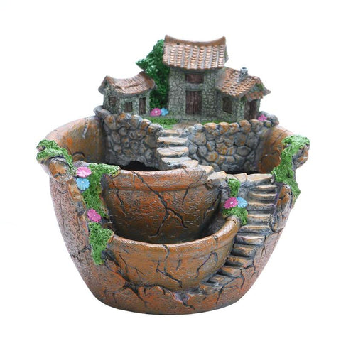 Succulent Plants Planter Flowerpot Resin Flower Pot Desktop Potted Holder Home Garden Decoration Plants Holder