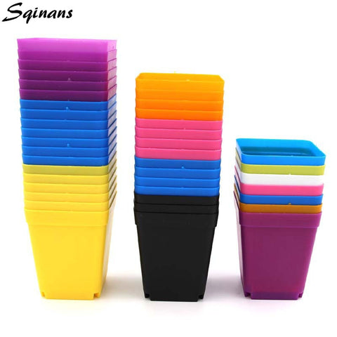 10pcs/Lot Square Plant Flower Pot Home Decor Planter Garden Pots For Flowers Office Decorative Desk Flower Pots