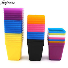 10pcs/Lot Square Plant Flower Pot Home Decor Planter Garden Pots For Flowers Office Decorative Desk Flower Pots