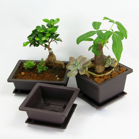 1PCS Plastic Succulent Flower Pot Garden Supplies Bonsai Nursery Pots Retro Plant Pot Balcony Decorations Maceteros Decorativos