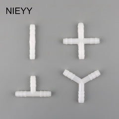 10pcs 8mm Water Barb Tee Straight Cross Connector 2 3 4 way Adapter Aquarium Plastic Joint Garden Irrigation Fish Tank Accessory