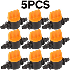 5PCS Mini Valve with 4/7mm Hose Garden Irrigation Barbed Water flow control valve Agriculture tools Drip Irrigation Fittings