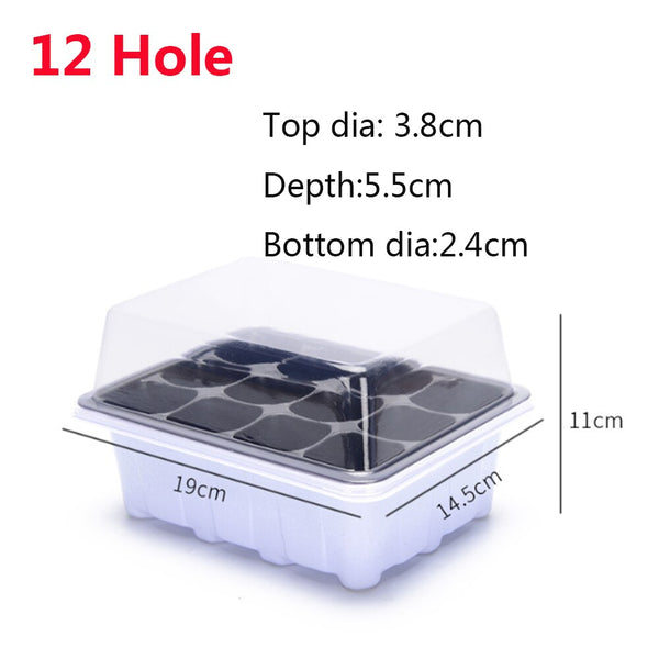 6/12 Plastic Nursery Pots Planting Seed Tray Kit Plant Germination Box with Dome and Base Garden Grow Box Gardening Supplies