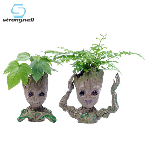 Strongwell Baby Groot Flowerpot Flower Pot Planter Figurines Tree Man Cute Model Toy Pen Pot Garden Planter Flower Pot Gift