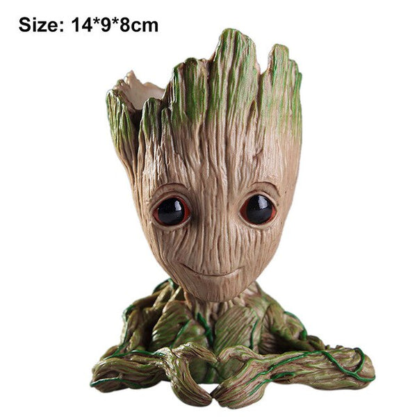 Hot Flower Pot Baby Groot Flowerpot Cute Toy Pen Pot Holder PVC Hero Model Baby Tree Man Garden Plant Pot Groot Dropshipping