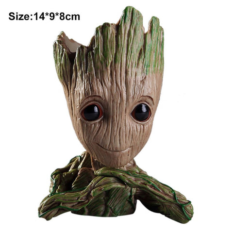 Hot Flower Pot Baby Groot Flowerpot Cute Toy Pen Pot Holder PVC Hero Model Baby Tree Man Garden Plant Pot Groot Dropshipping