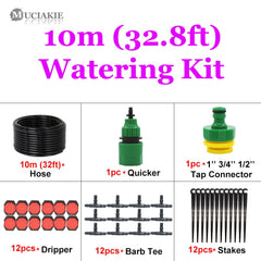 MUCIAKIE 25M Garden Micro Irrigation Kits Drip Kits Misting Watering System Watering Automatic Adjustable Dripper Atomizer Sets