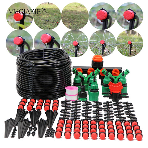 MUCIAKIE 50M/25M/5M DIY Micro Drip Irrigation System Dripper Plant Self Watering Garden Hose Kit With Adjustable Drippers