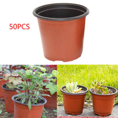 50 pcs Plastic Garden Plant Pot Flower Grow Seedlings Nursery Starter Pot Universal Storage Container with Hollows Garden Tool