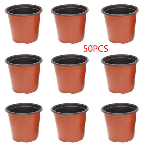 50 pcs Plastic Garden Plant Pot Flower Grow Seedlings Nursery Starter Pot Universal Storage Container with Hollows Garden Tool