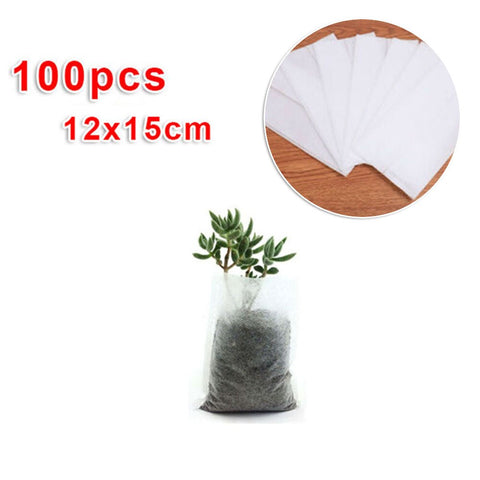 100pcs Biodegradable Non-woven Nursery Bags Plant Grow Fabric cloth Seedling Raising Pots flower Grow bags Planting Bags garden