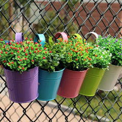 New Removable Hanging Flower Pot Hooks Wall Pots Pail Iron Flower Holder Balcony Garden Planter Home Decor Plant Pots New