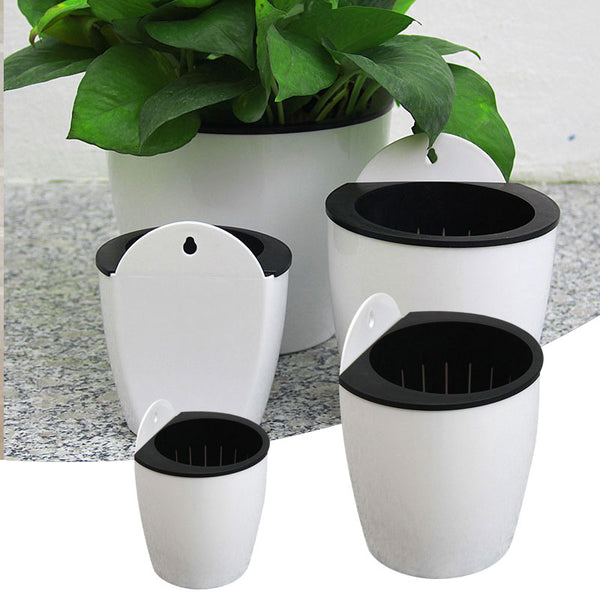 SOLEDI automatic water-absorbing flower pot Hydroponics wall-mounted plastic  home Wall-mounted Potted plant bonsai mini garden