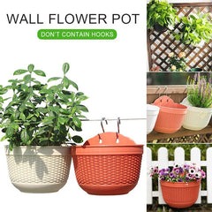 Imitation Rattan Weaving Creative Flower Planter Wall Hanging PP Garden Pot Flowerpot
