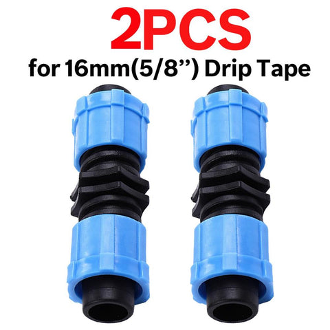 KESLA 2PCS 16mm 5/8'' Micro Irrigation Drip Tape Valve Connectors Tee End Plug Fittings Threaded Lock Pipe Hose Joints Garden