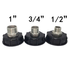 60mm Thread IBC Water Tank Adapter Garden Fittings Replacement 1/2" 3/4" 1" Plastic For IBC containers Drain Connector S60x6