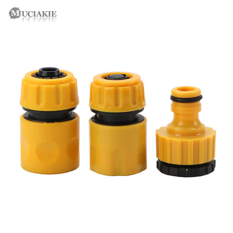 MUCIAKIE 3PCS Coupling Adapter Drip Tape Watering Irrigation Faucet Hose Connecter with 1/2'' 3/4'' Male Garden Water Connector