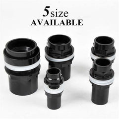 20/25/32/40/50mm Black Aquarium Connector PVC Waterproof Pipe Butt Fish Tank Straight Fitting Joint Fish Tank Tools Accessory