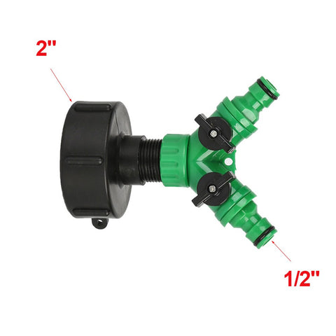 60mm Thread With 3/4" Thread Y Shaped Quick Valved Connector IBC Tank Adapter Tap Connector Replacement Valve Fitting