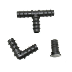 1/2" Garden hose tee water splitter elbow plug End 16mm hose 3-way garden irrigation barbed drip irrigation fittings 5pcs