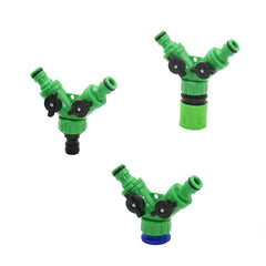 2-way Garden tap water splitter Female 1/2 3/4 garden hose Y splitter watering adjustable switch 1pcs