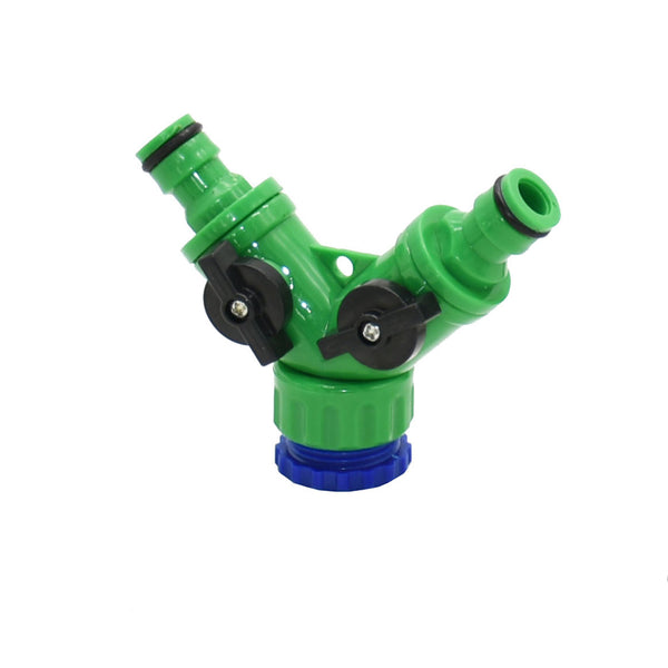 2-way Garden tap water splitter Female 1/2 3/4 garden hose Y splitter watering adjustable switch 1pcs