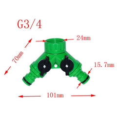 1 pcs Y Connector Resealable Tape Quick Coupling Drip Irrigation System Adapter 2-way Valve Garden Irrigation G3 / 4 "