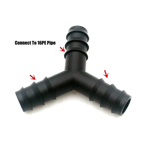 5pcs 16mm PE Pipe Y-type Tee Connector Plastic Barbed Micro Irrigation Hose Connector Durable Irrigation Hose Splitters