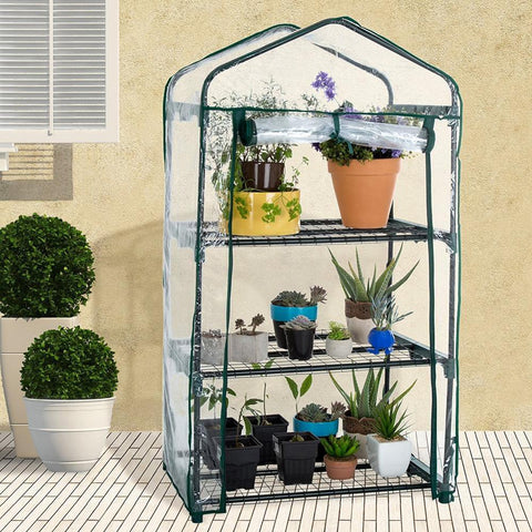 Three Floors Green Household Plant Greenhouse Mini Garden Warm Room PVC Garden Warm Room 126x69x49CM